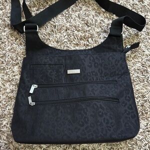 Baggallini Black Leopard Print Crossbody Bag